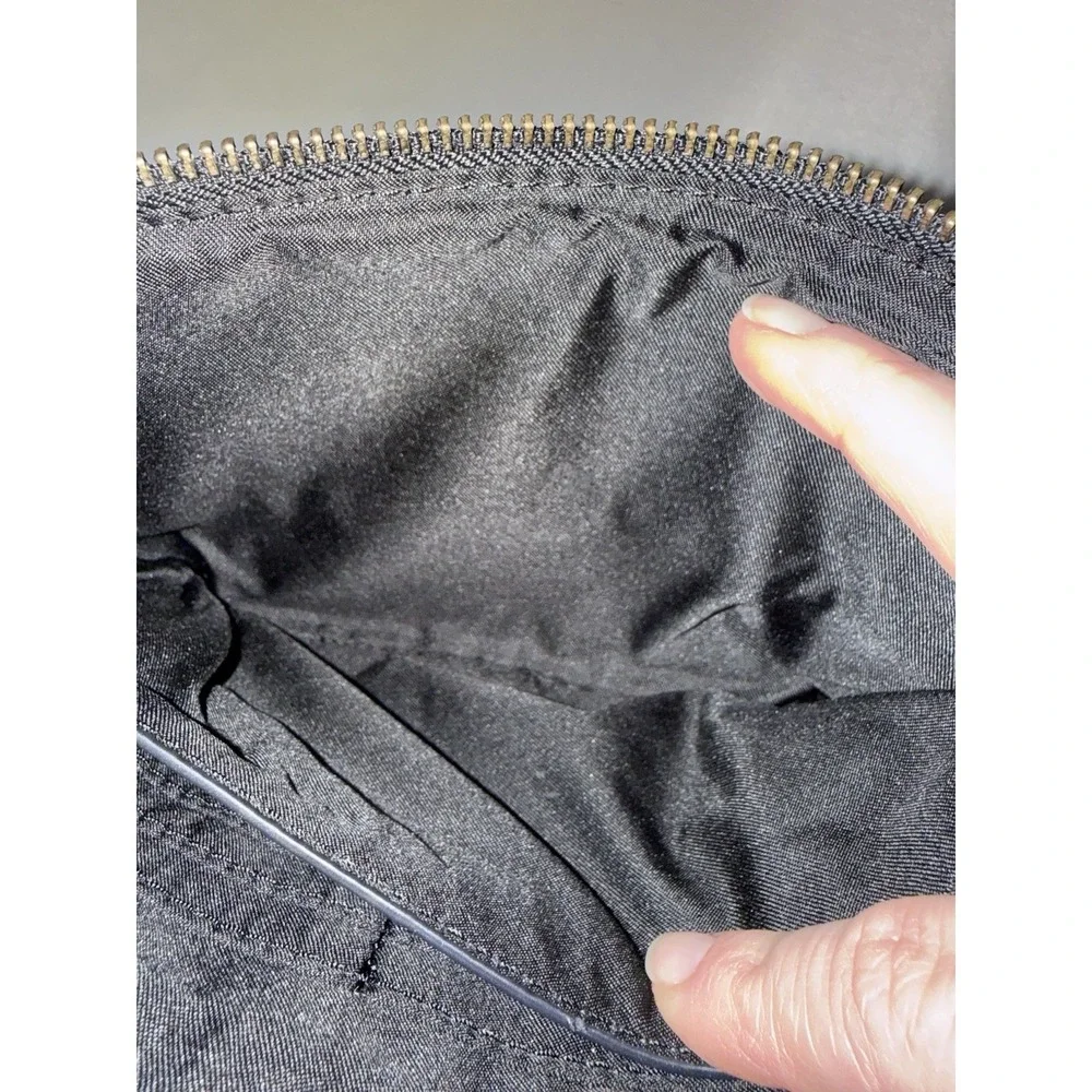 Fossil Sofia Leather Wristlet Clutch BlackPebbled  Zip Casual Travel Wedding